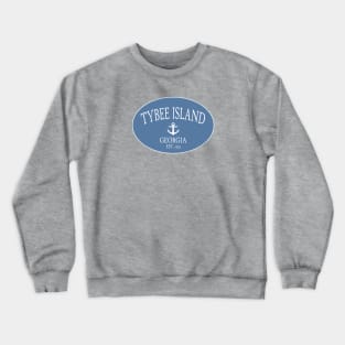 Tybee Island Georgia Sea Islands Anchor Coastal Blue Crewneck Sweatshirt